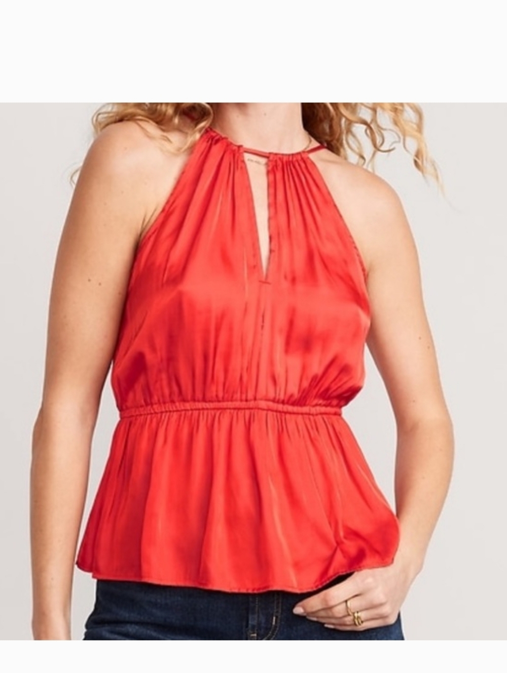 NWT Old Navy Roman Top M Halter Sleeve Satin Roman Whimsical Fairy #25
